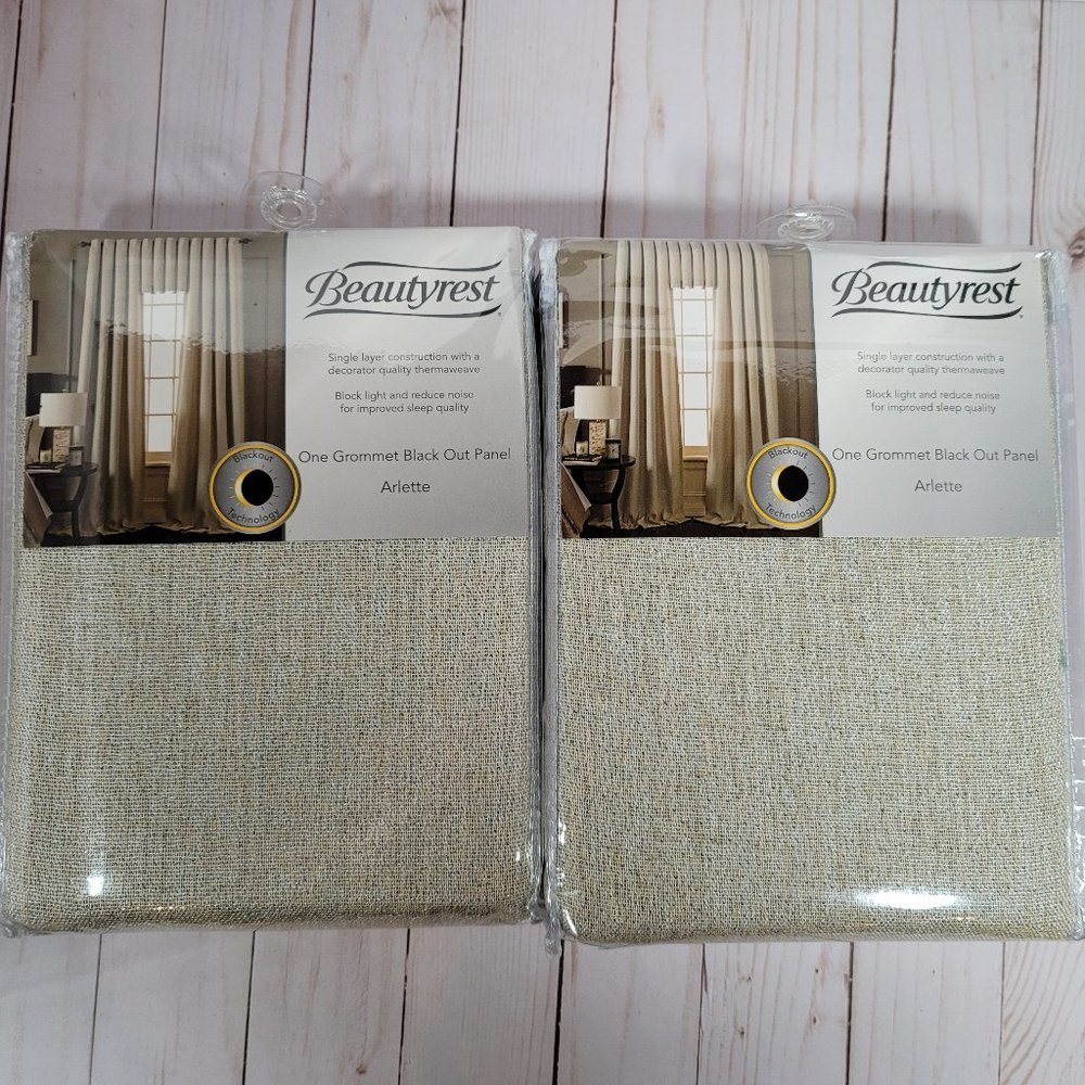 Beautyrest Arlette Window Curtain Creme Brulee x2 - Picture 5 of 6